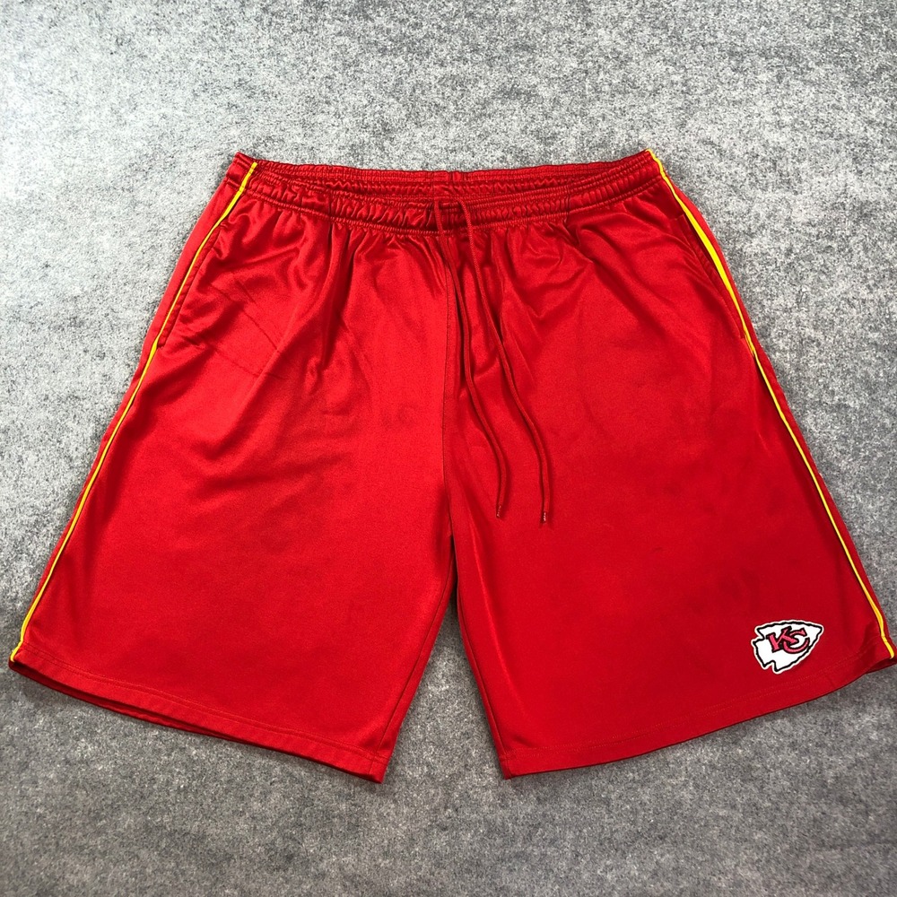 Kansas City Chiefs Fanatics Mens Shorts 3XL Red Shiny Embroidered Logo High Rise